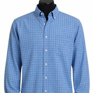 NWOT St. John’s Bay Light Blue Plaid Button-Down Shirt – Size L